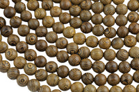 Natural Wenge Wood. 6mm or 8mm or 10mm Round-Full Strand 15.5 inch Strand Gemstone Beads