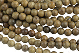 Natural Silk Wood 6mm or 8mm or 10mm Round. Full Strand Gemstone Beads