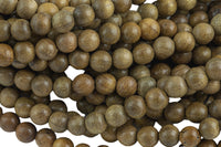 Natural Silk Wood 6mm or 8mm or 10mm Round. Full Strand Gemstone Beads