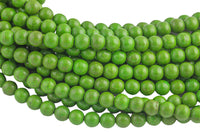 Green Magnesite Turquiose Round- Full 16 inch strand- 4mm, 6mm, 8mm, 10mm, 12mm, 14mm, 16mm Smooth Gemstone Beads