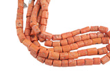 Orange Bamboo Coral Natural Barrel Shaped Beads. Large Size- approximately 12-15mm Diameter Size will vary -15.5 inch strand Gemstone Beads