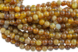 Tan Smooth Banded Agate- High Quality in Smooth Round- 8mm- Top Quality