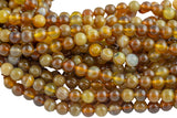 Tan Smooth Banded Agate- High Quality in Smooth Round- 8mm- Top Quality