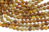 Tan Smooth Banded Agate- High Quality in Smooth Round- 8mm- Top Quality