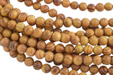 Natural Raja Kayu Wood. 6mm or 8mm Round. Full Strand 16". Gemstone Beads