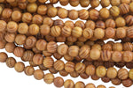 Natural Raja Kayu Wood. 6mm or 8mm Round. Full Strand 16". Gemstone Beads