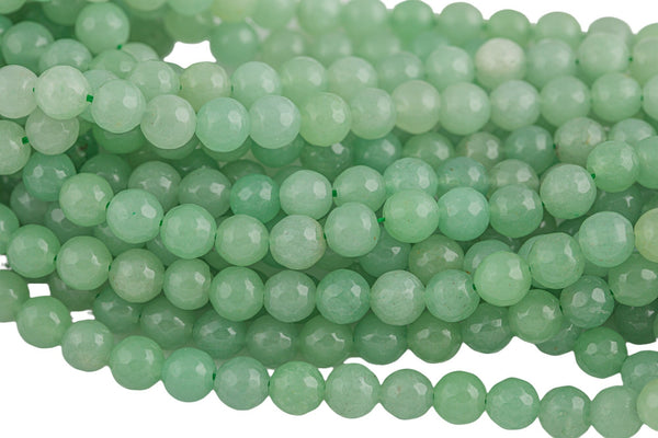 Natural Green Aventurine Beads, High Quality in Faceted Round- 4mm, 6mm, 8mm, 10mm, 12mm- in Full 15.5 Inch strand Gemstone Beads