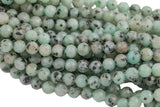 Natural Diamond Cut Faceted Kiwi Jasper 6mm 8mm 10mm Round Beads 15.5" Strand Gemstone Beads