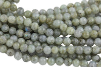 Natural Diamond Cut Labradorite Beads, High Quality in Diamond Cut Faceted Round-8mm and 10mm- Wholesale Bulk or Single Strand! AAA Quality