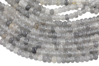 Natural Cloudy Quartz- High Quality in Faceted Roundel- 4mm, 6mm, 8mm, 10mm, 12mm Gemstone Beads