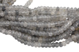 Natural Cloudy Quartz- High Quality in Faceted Roundel- 4mm, 6mm, 8mm, 10mm, 12mm Gemstone Beads