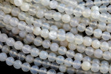 Natural White Chalcedony Agate, High Quality in Faceted Round, 4mm, 6mm, 8mm, 10mm, 12mm, 14mm-Full Strand 15.5 inch Strand AAA Quality