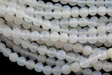 Natural Matt White Agate, High Quality in Matt Faceted Round, 6-10mm Gemstone Beads