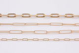 18K Rose Gold Paperclip Chain gold plated rose gold High Quality Paper Clip Chain - 1 yard / 3 feet