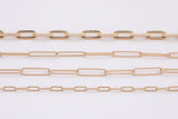 18K Rose Gold Paperclip Chain gold plated rose gold High Quality Paper Clip Chain - 1 yard / 3 feet