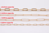18K Rose Gold Paperclip Chain gold plated rose gold High Quality Paper Clip Chain - 1 yard / 3 feet