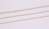 18K Gold plated Oval Chain 3mm 2mm 1.5mm 3.0mm 2.0mm 1.5mm Oval Chain 1 yard 3 feet