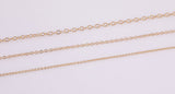 18K Gold plated Oval Chain 3mm 2mm 1.5mm 3.0mm 2.0mm 1.5mm Oval Chain 1 yard 3 feet