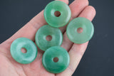 Green Aventurine Donut Circle Pi Stone Pendant