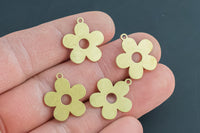 Brass earrings-Earring copper accessories-Earring pendant-Brass earring charms-Earring connector-Brass jewelry-Flower shape - 18mm