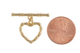 15mm Heart Toggle Clasp 14K Gold Colored Toggle Clasp for Bracelet Necklace Jewelry Making Supply