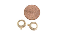2 pcs- 18kt Gold Small Push Gate Round Clasp, Spring gate Clasp, 10mm