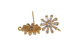 2pc 18K Gold Earrings Stud Flower CZ Earrings- 2PC per order -12mm