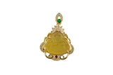 1 pc Micro Pave Buddha 24k Gold Pendant Gold Buddha Charm for Laughing Buddha for Religious Jewelry Making Supply Trend