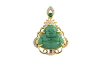 1 pc Micro Pave Buddha 24k Gold Pendant Gold Buddha Charm for Laughing Buddha for Religious Jewelry Making Supply Trend