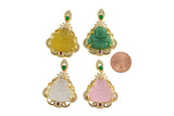 1 pc Micro Pave Buddha 24k Gold Pendant Gold Buddha Charm for Laughing Buddha for Religious Jewelry Making Supply Trend