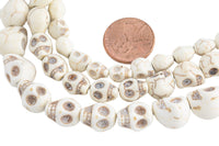 Magnesite White Turquoise Small Skull - Full 15 Inch Strand