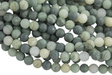 Natural Green Rutilated Quartz Grade AAA Matte Round 6mm, 8mm, 10mm, 12mm- Full 15.5 Inch Strand AAA Quality Smooth Gemstone Beads