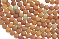 Natural Orange Golden Aventurine, High Quality in Matte Round, 4mm, 6mm, 10mm, 12mm AAA Quality Gemstone Beads