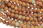 Natural Orange Golden Aventurine, High Quality in Matte Round, 4mm, 6mm, 10mm, 12mm AAA Quality Gemstone Beads