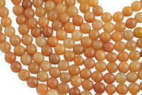 Natural Orange Aventurine, High Quality in Faceted Round, 6-12mm Gemstone Beads