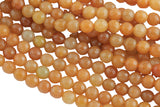 Natural Orange Aventurine, High Quality in Faceted Round, 6-12mm Gemstone Beads