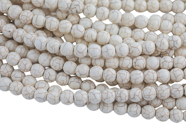 Natural White Magnesite Matt Round 6mm, 8mm, 10mm, 12mm-Full Strand 15.5 inch Strand Gemstone Beads