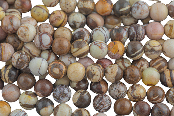 Natural Brown Zebra Jasper Beads Grade AAA Round-4mm, 6mm, 8mm, 10mm, 12mm- Full 15.5 Inch Strand Smooth Gemstone Beads