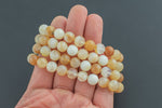 Natural Light Tan Opal Bracelet Smooth Round Size 10mm and 12mm- Handmade In USA- approx. 7-7.5" Bracelet Crystal Bracelet- LGS