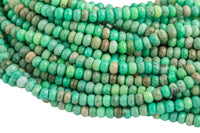 Natural Chrysoprase Faceted Roundel sizes 6mm, 8mm, 10mm, 12mm- Full 15.5 Inch strand- Gemstone Beads