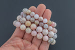 Natural Pink Opal Bracelet Smooth Round Size 8mm and 10mm- Handmade In USA- approx. 7-7.5" Bracelet Crystal Bracelet- LGS