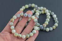 Natural Dendrite Opal Bracelet Smooth Round Size 10mm- Handmade In USA- approx. 7-7.5" Bracelet Crystal Bracelet- LGS