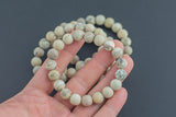 Natural Cream Opal Matte Round Size 10mm and 12mm- Handmade In USA- approx. 7-7.5" Bracelet Crystal Bracelet- LGS