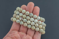 Natural Cream Opal Faceted Round Size 10mm and 12mm- Handmade In USA- approx. 7-7.5" Bracelet Crystal Bracelet- LGS