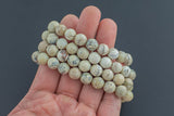 Natural Cream Opal Faceted Round Size 10mm and 12mm- Handmade In USA- approx. 7-7.5" Bracelet Crystal Bracelet- LGS