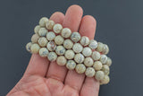 Natural Cream Opal Faceted Round Size 10mm and 12mm- Handmade In USA- approx. 7-7.5" Bracelet Crystal Bracelet- LGS