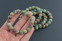 Natural Green Opal Round Size 10mm and 12mm- Handmade In USA- approx. 7-7.5" Bracelet Crystal Bracelet- LGS