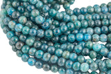 Natural Apatite Round sizes 4mm, 6mm, 8mm, 10mm, 12mm, 14mm- Full 15.5 Inch strand AAA Quality Smooth Gemstone Beads