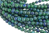 Natural Chrysocolla - NO DYE - High Quality in Faceted Round- 6mm, 8mm, 10mm, 12mm, 14mm- Full 16 Inch strand Gemstone Beads