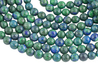 Natural Chrysocolla - NO DYE - High Quality in Faceted Round- 6mm, 8mm, 10mm, 12mm, 14mm- Full 16 Inch strand Gemstone Beads